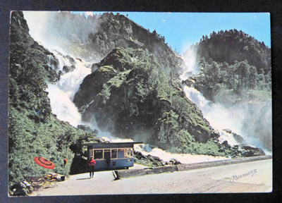 Norge: Hardanger. Låtefoss. Ruten Odda-Telemark.