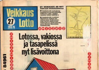 Veikkaus-Lotto n:o 27 1976