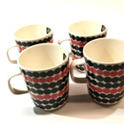 Marimekko Siirtolapuutarha mukit 4 kpl vaaleanpunainen-musta - pikkukuva 3