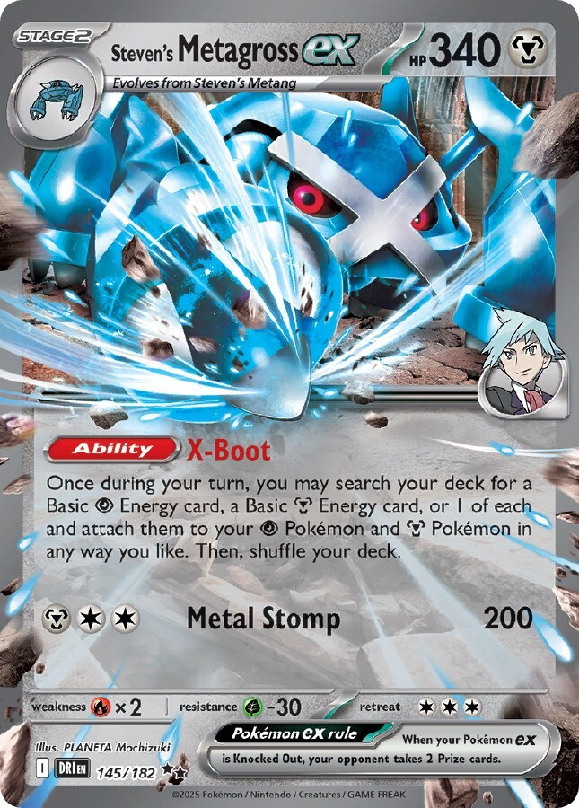 Steven's Metagross ex 145/182 - Destined Rivals - NM/M