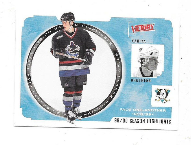 1999-00 Upper Deck Victory Kariya Brothers , Paul & Steve