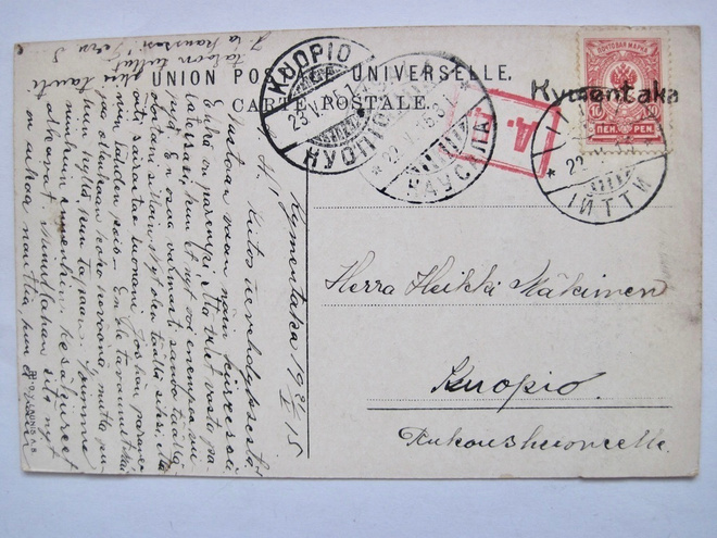 VANHA Postikortti Kymentaka Rivileima + Iitti 1915