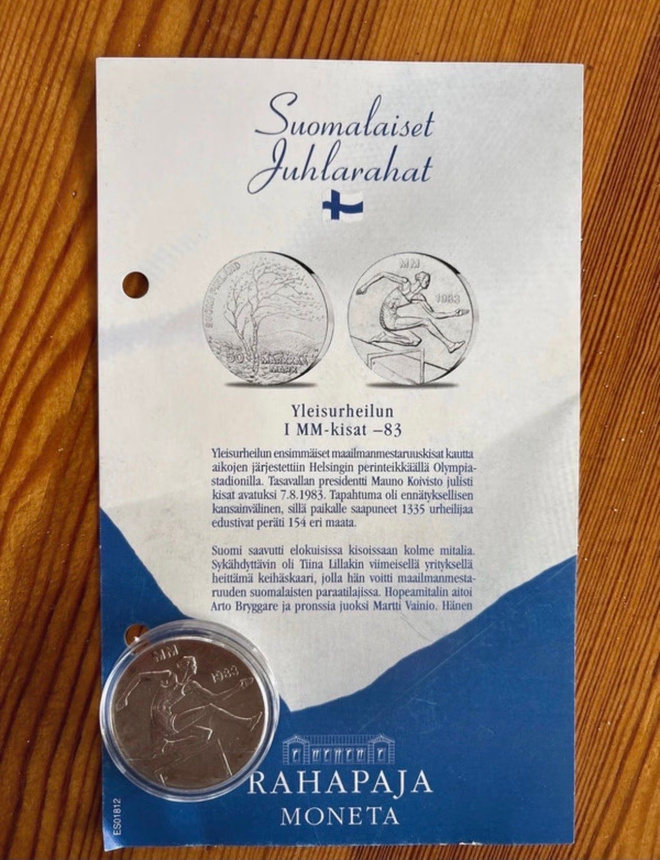 Suomen Rahapaja Yleisurheilu 1 MM-kisat -83 juhlaraha