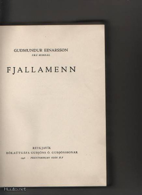 Einarsson, Gudmunder: Fjallamen, 1946 , ns., tek.omiste