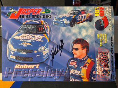 Nascar-kuljettaja Robert Pressley nimikirjoitus kuvassa