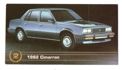 Keräilykuva Cadillac Collection 1982 Cimarron  n:o 82