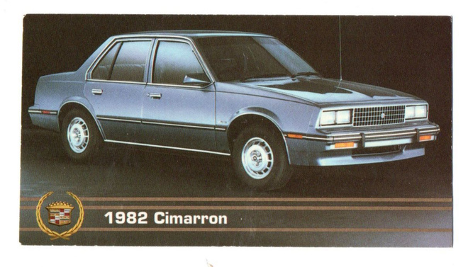 Keräilykuva Cadillac Collection 1982 Cimarron  n:o 82
