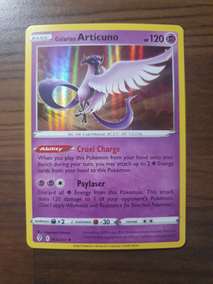 Pokemon Galarian Articuno 063/203 holo rare