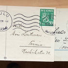 Joulupukki poroillansa ja lentokoneellaan 1930-lukua sign. - pikkukuva 2