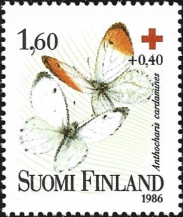 1986 Punainen Risti Auroraperhonen ** LaPe 990