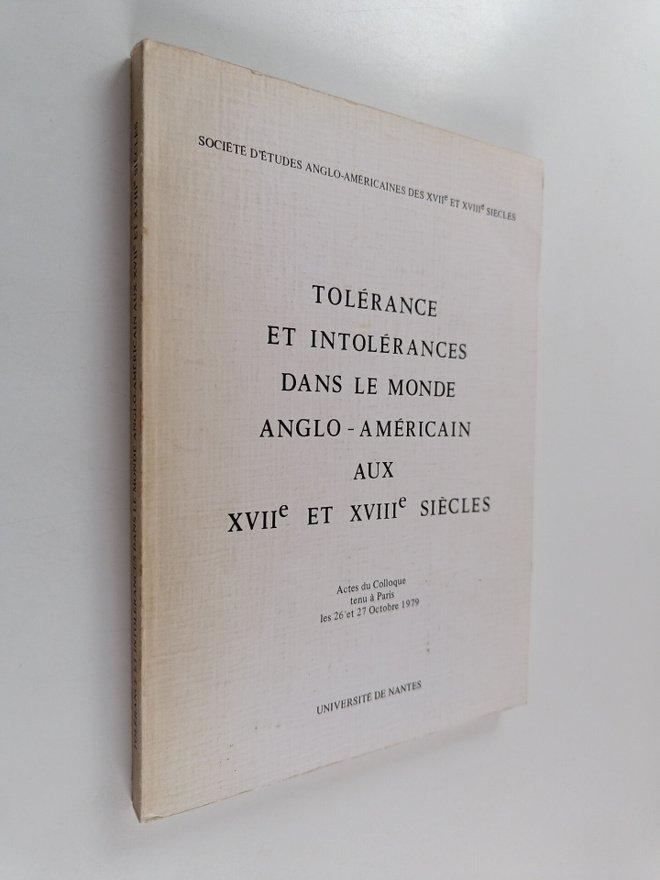 Tolerance et intolerances dans le monde anglo-americain a...