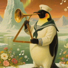 Pingviini soittaa torvea - pikkukuva 1