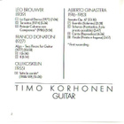 cd, Timo Korhonen: Brouwer, Donatoni, Koskelin, Ginastera [c - pikkukuva 2