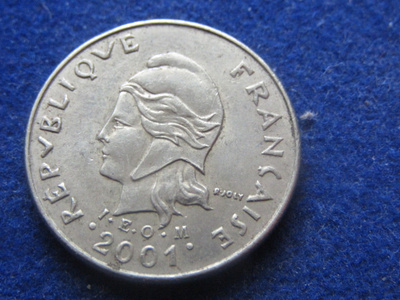 10 francs 2001. Ranskan Polynesia