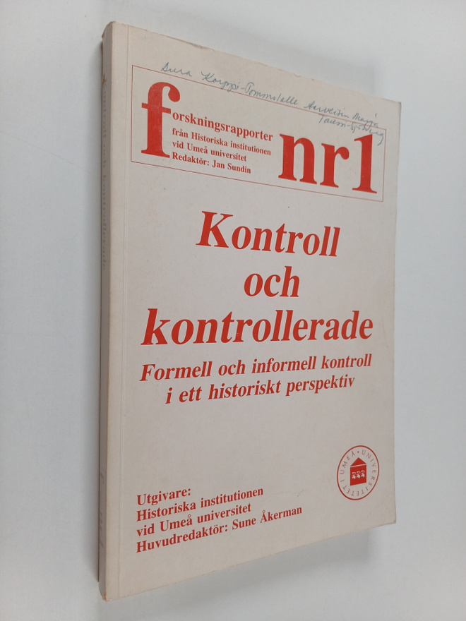 Jan Sundin : Kontroll och kontrollerade - formell och inf...