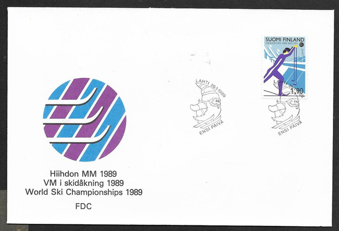 Hiihdon MM 1989 FDC (LAPE 1067)