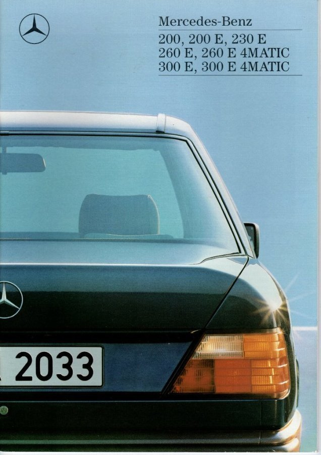 Mercedes-Benz E-sarja -esite, 1988