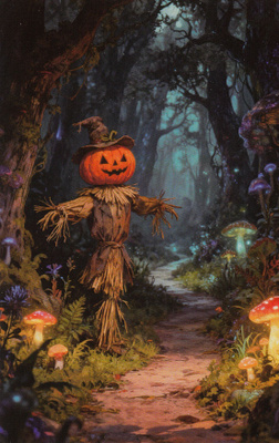Halloween linnunpelätin polun varressa