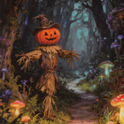 Halloween linnunpelätin polun varressa - pikkukuva 1