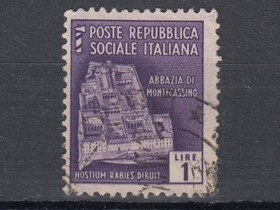 Italia 1944 Mi 659 Abbey of Monte Cassino