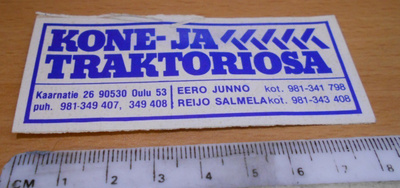 KONE- JA TRAKTORIOSA tarra