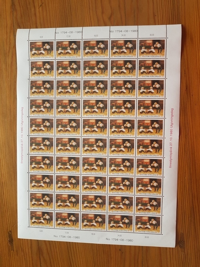 Postimerkkiarkki Joulupostimerkki 1980 0,60 mk
