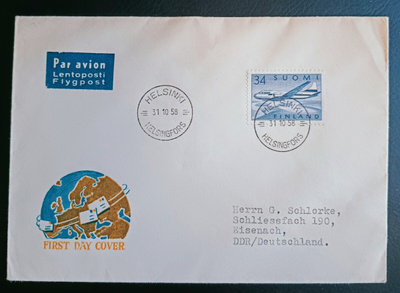 1958 FDC Yleismerkki Convair Metropolitan