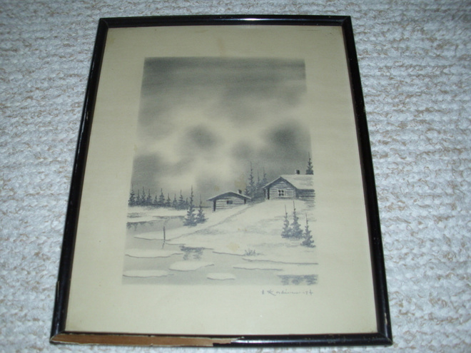 Upea Talvimaisema E.Koskinen 1947 "Uniikki teos"