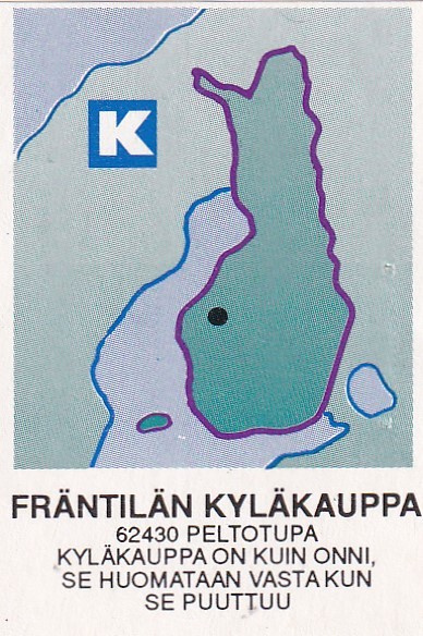 Peltotupa, Fräntilän kyläkauppa . kartta    s8/1