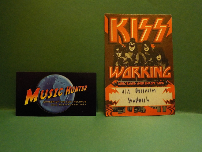 KISS - SONIC BOOM OVER EUROPE TOUR, WORKING BACKTAGE PASS