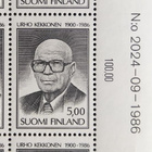 Kekkosen surumerkki 1986, numerokuusilo, postituore - pikkukuva 2