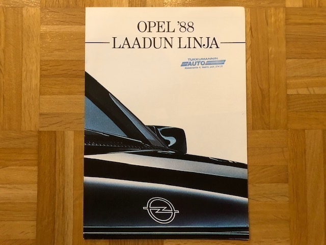 Esite Opel mallisto 1988. Kadett, Omega, Ascona, Manta ym
