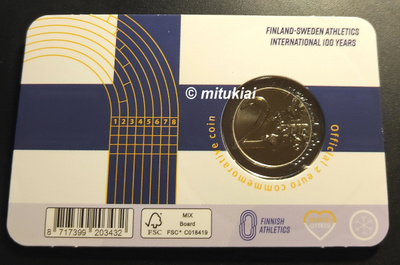 Suomi 2 euro 2025 juhlaraha Suomi Ruotsi maaottelu COINCARD