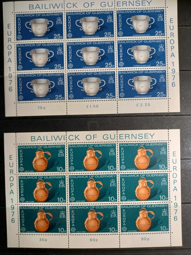 GUERNSEY EUROPA CEPT sarja 1976 2 blokilla **