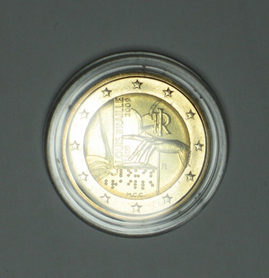 2009 ITALIA Louis Braille 2€ juhlakolikko kulkematon