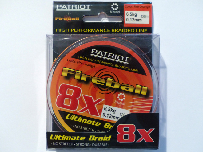 PATRIOT FIREBALL 8X 120m, 0,12mm, 6,5kg Väri: Fire Orange