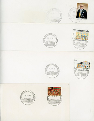 1982 Kirjeitä 4 kpl eduskunta-leimoilla
