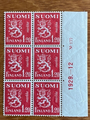 LEIJONAMALLI 1930 1,20MK NUMERO KUUSILO**