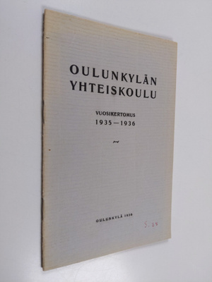 Oulunkylän yhteiskoulu vuosikertomus 1935-1936