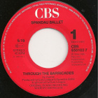 Spandau Ballet :  Through The Barricades   -  7" - pikkukuva 2