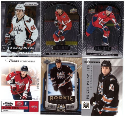 6 x WASHINGTON CAPITALS Rookie Kortteja