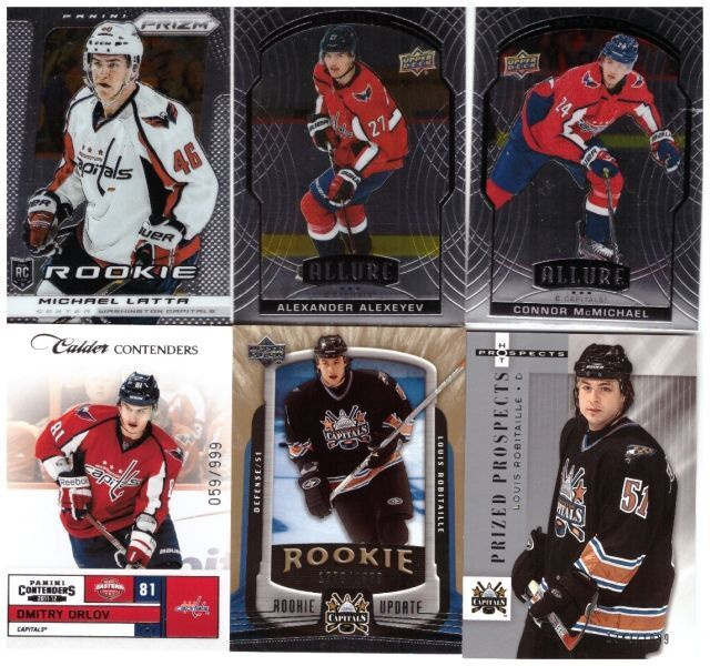 6 x WASHINGTON CAPITALS Rookie Kortteja