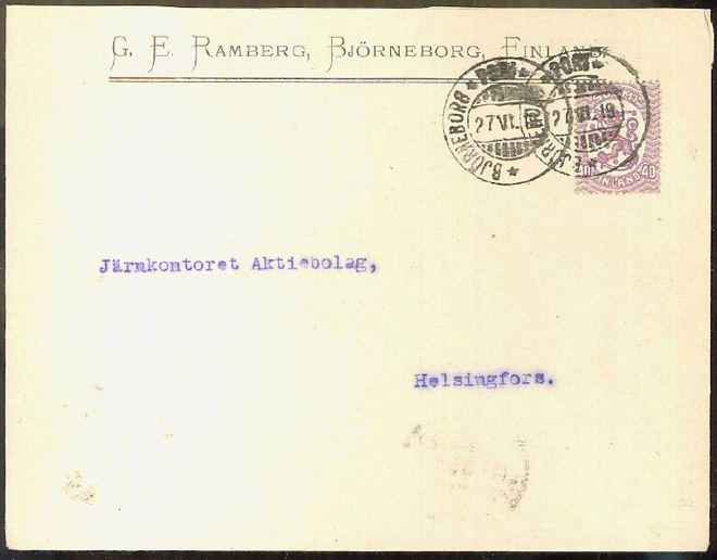 Firmakuori G.E. Ramberg, Björneborg kirje 1919