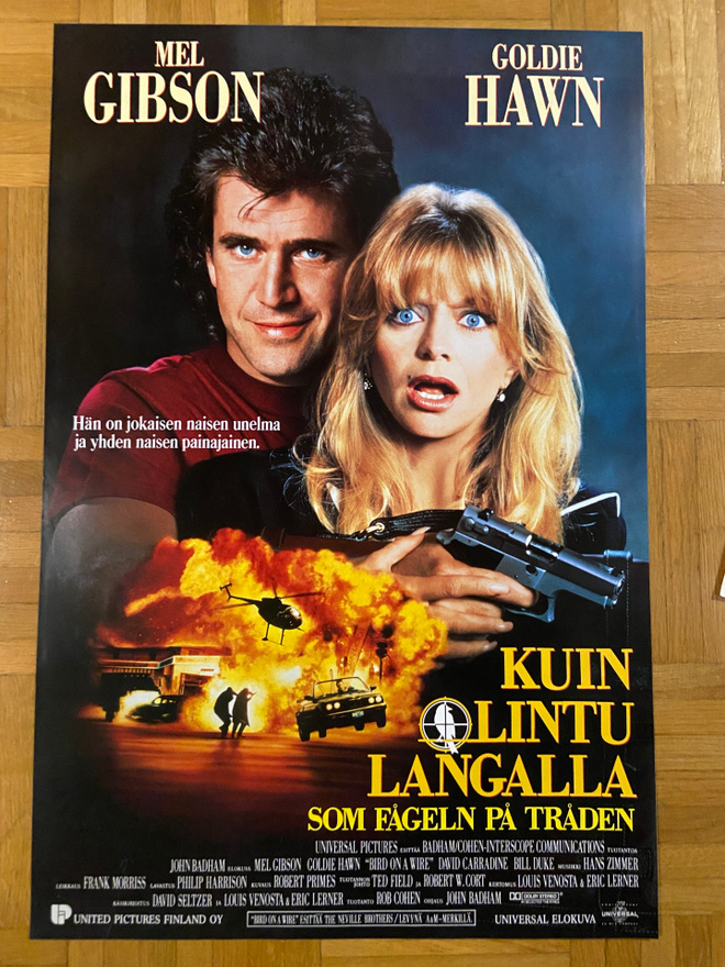 Vanha elokuvajuliste: Kuin lintu langalla