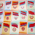 16 VANHAA CCCP Postikorttia Tasavaltojen Liput Vaakunat 1956 - pikkukuva 1