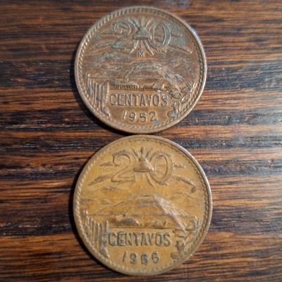 MEKSIKO 20 CENT 1952 & 1966