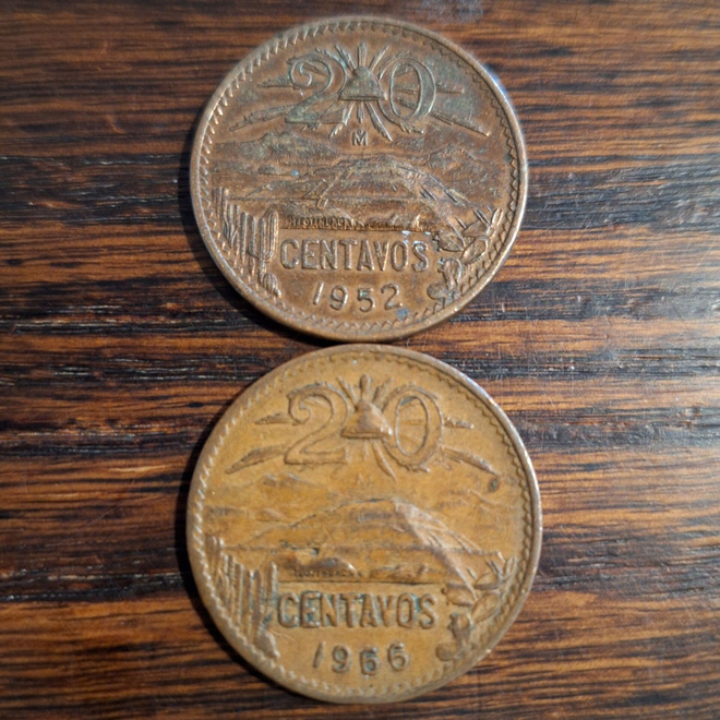 MEKSIKO 20 CENT 1952 & 1966