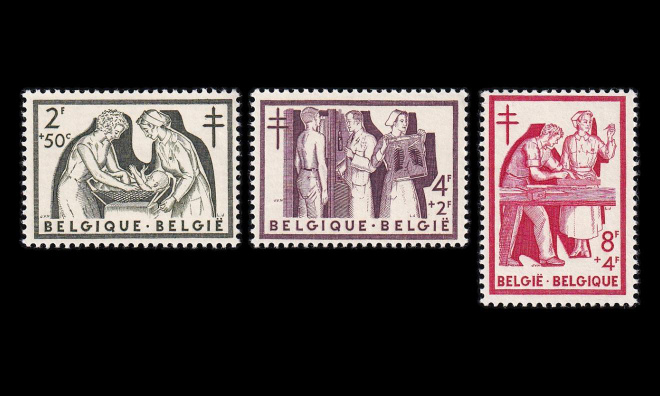 Belgia 1051-3 ** Tuberkuloosi (1956)