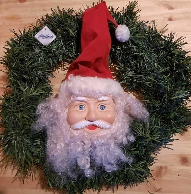 Iso valaistava joulupukki kranssi