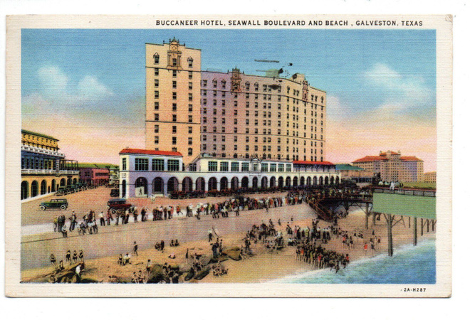 Vanha kortti, Yhdysvallat, Galveston, vuodelta 1935